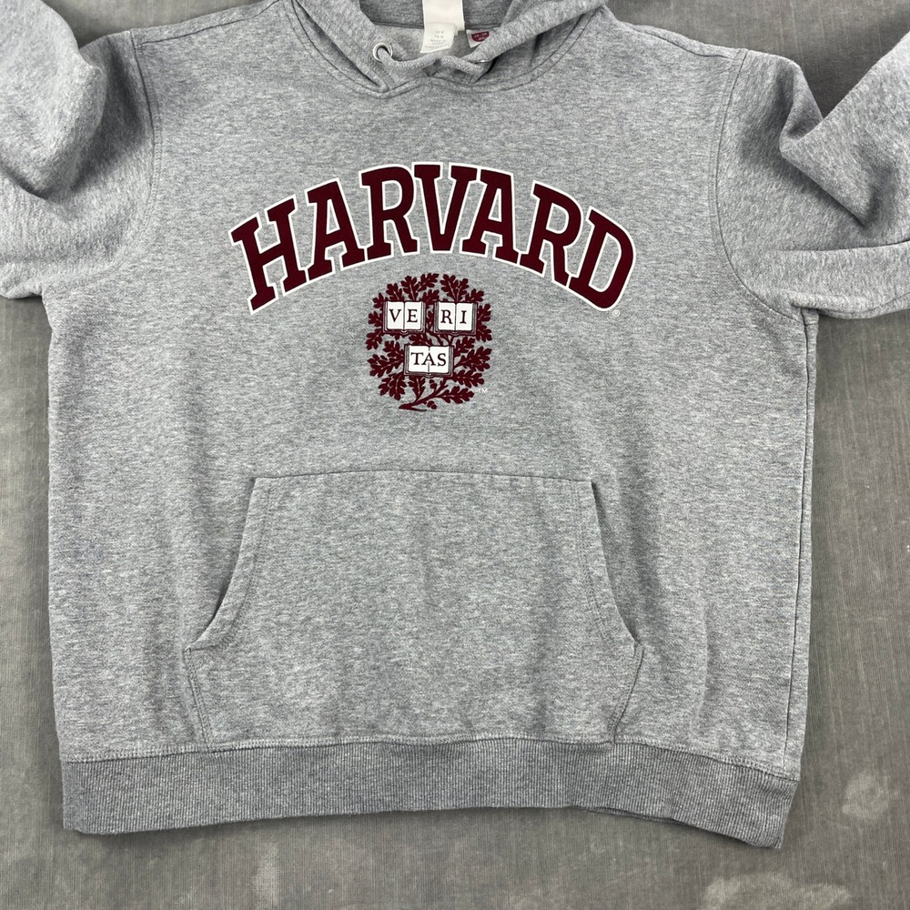 Harvard University H&M Mens Medium Gray Pullover Hoodie Graphic Sweatshirt - Picture 5 of 8